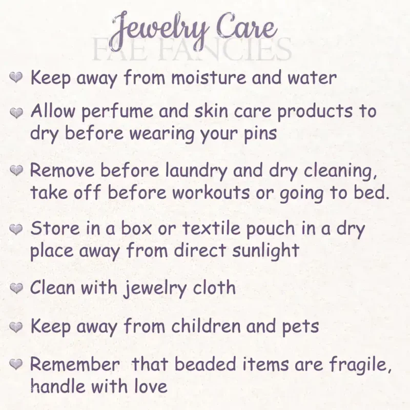 Brooch Pins Care Instructions