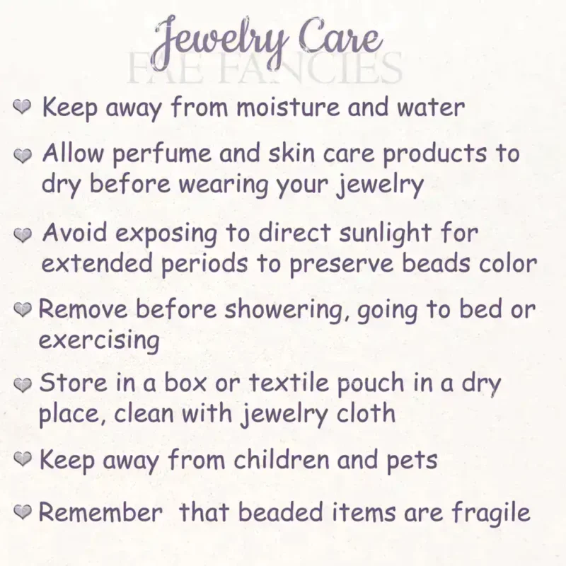 Natural Gemstone Jewelry Care Instructions